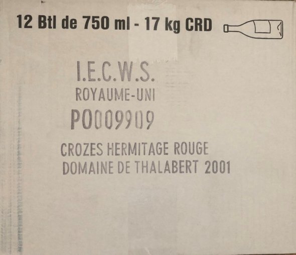 [March Lot 127] Paul Jaboulet Aine Crozes-Hermitage Domaine de Thalabert 2001 [OC of 12 bottles]
