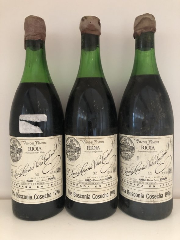 [April Lot 10] Lopez de Heredia Vina Bosconia Gran Reserva 1976 [3 bottles]