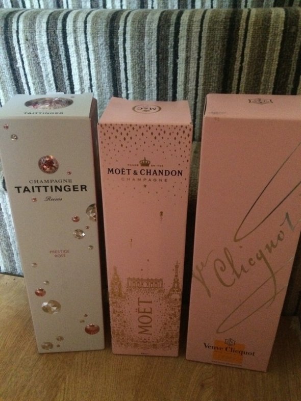 Selection of Rose Champagne NV x 3 Taittinger, Verve and Moët 
