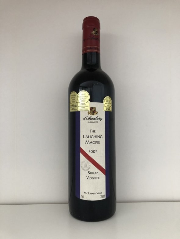 [July Lot 225] d'Arenberg The Laughing Magpie Shiraz - Viognier 2002 [6 in OC]