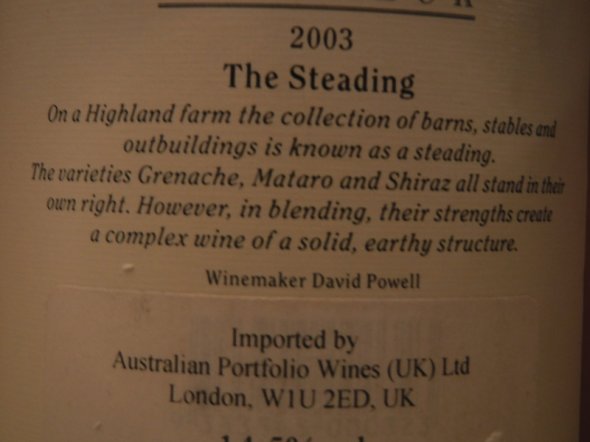 2003 Torbreck The Steading, Barossa Valley, Australia