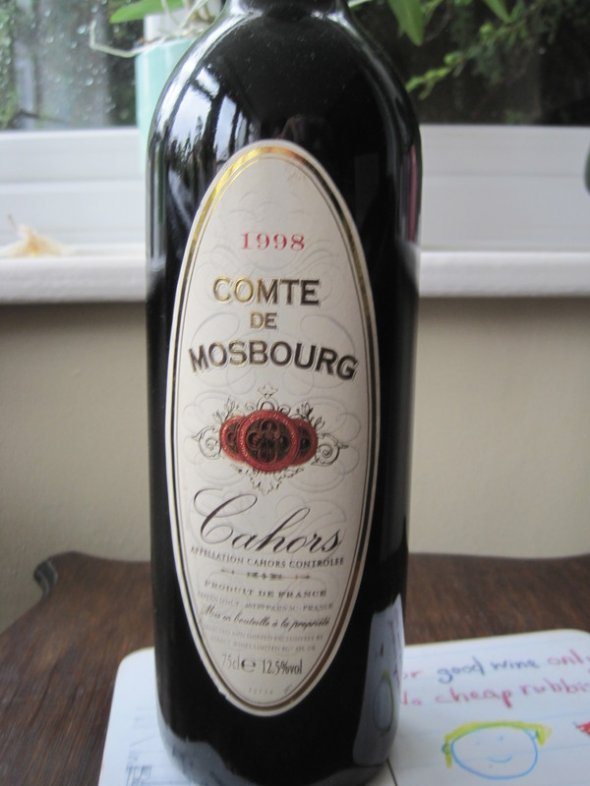 Comte de Mosbourg 1998 Cotes d'Olt, Cahors