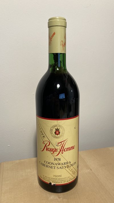 Rouge Homme Coonawarre Cabernet Sauvignon 1978