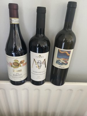 Trio of italians barolo, barbaresco, timoraso