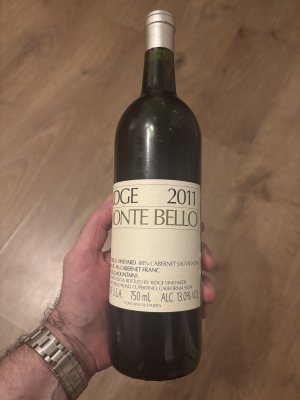 Ridge, California Cabernet Sauvignon Monte Bello, Santa Cruz Mountains 95 Robert Parker WA