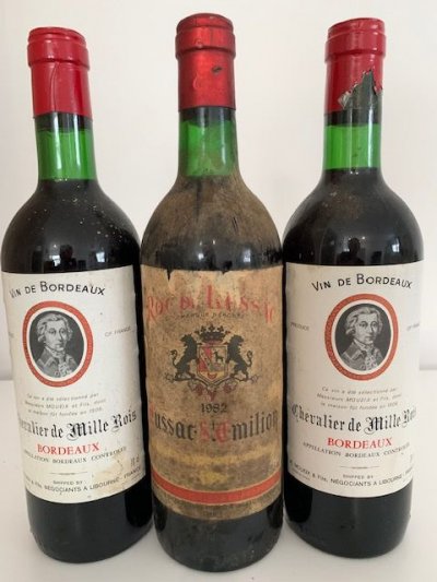 THREE BOTTLES OLD CLARET Bordeaux