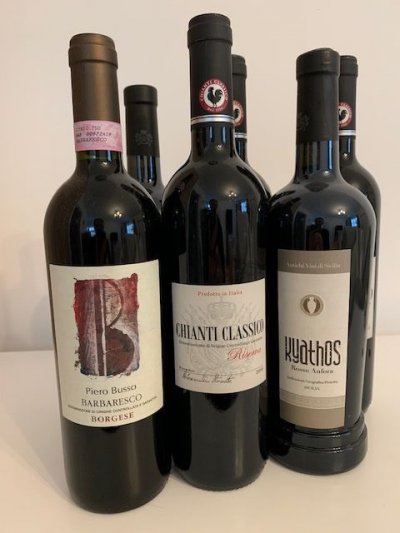 ITALY SIX SELECTION BOX including BARBARESCO 2006 x 1, Chianti Classico RISERVA 2010 x 3 Sicily Amphora 2011 x 2