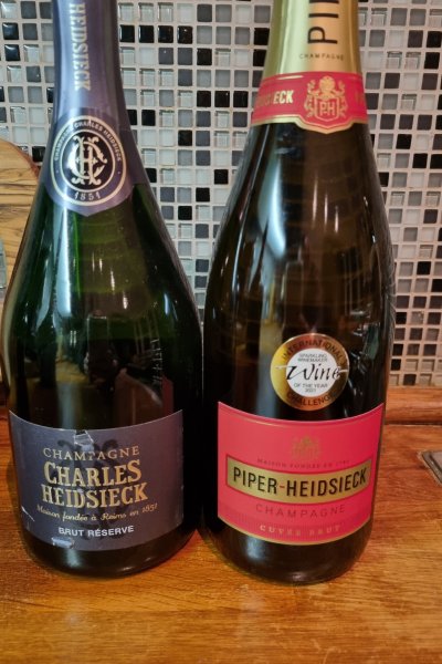 2 bottles, Charles Heidsieck and Piper-Heidsieck