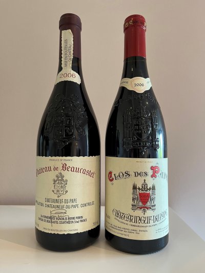 Mixed Chateauneuf du Pape from 2006, 1 each of Clos des Papes and Beaucastel