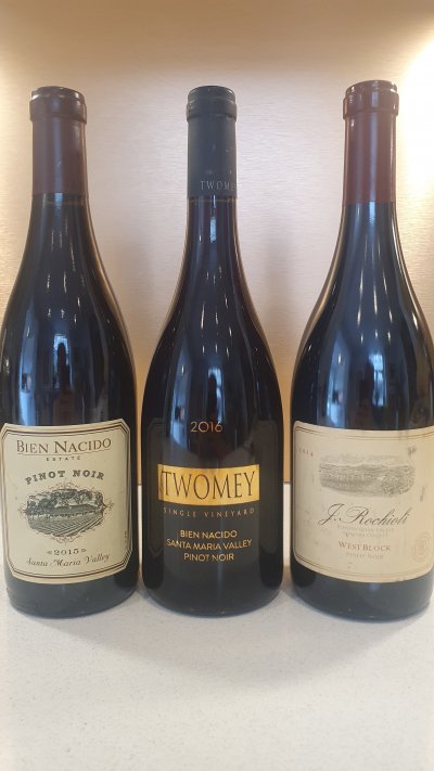 Trio of very fancy indeed US pinot noirs