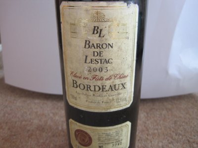 Baron de Lestac, Bordeaux