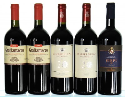 Mixed lot of Tuscany wines featuring Serre Nuove Dell Ornellaia