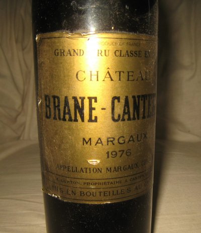 1976 Margaux.  Chateau Brane-Cantenac.  L.Lurton.  Grand Cru Classe. 