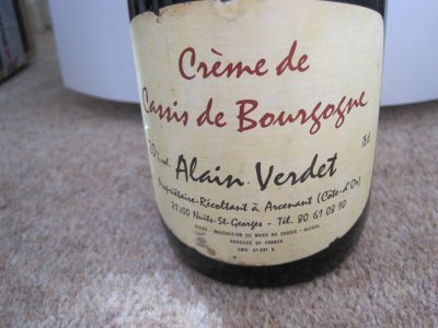 Alain Verdet, Crème de Cassis de Bourgogne