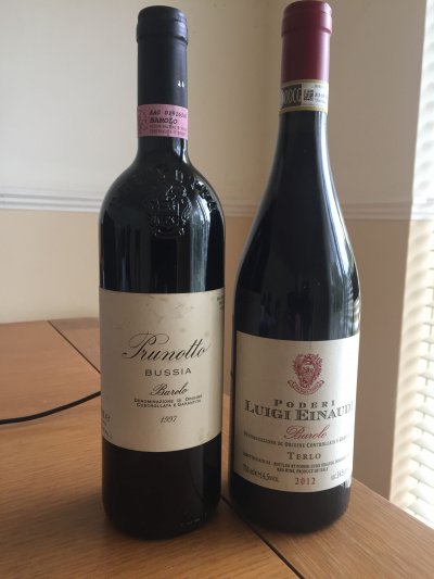 Prunotto Bussia Barolo 1997 and Einaudi Barolo 2013