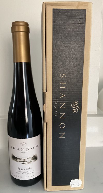 Shannon Vineyards, Macushla Noble Late Harvest Pinot Noir, Elgin