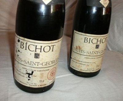 BICHOT, Nuits-Saint-Georges. Beaune.  1977.  2 Bottles. 