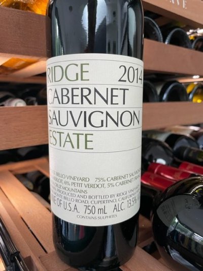 Ridge Vineyards, Estate Cabernet Sauvignon, Santa Cruz Mountains