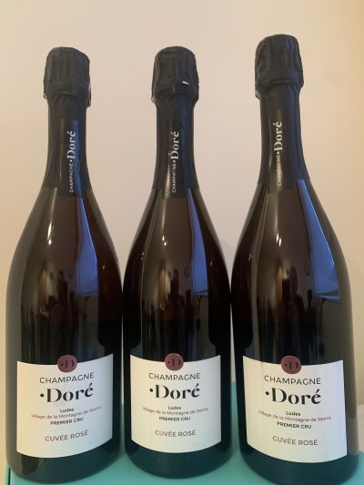 Champagne Rose Maison Dore from Premier Cru Village Ludes, montagne de Reims, NV , 6 bottles 