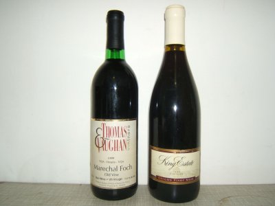King Estate Oregon Pinot Noir 1995, Thomas  Vaughan Marechal Foch 1999 Ontario