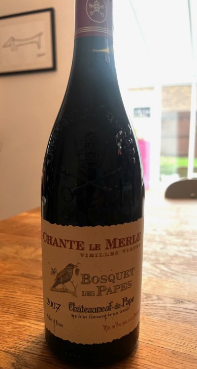 Bosquet des Papes, Chateauneuf-du-Pape, Chante le Merle Vieilles Vignes