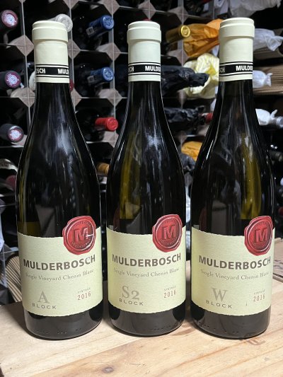 Mulderbosch Single Vineyard Chenin Blanc x3, Block A, S2, W