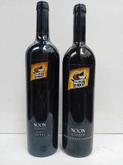 Pair of Noon Reserve wines. 1998 Cabernet Sauvignon & 2004 Shiraz, both 98 points Robert Parker.