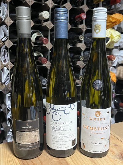 Riesling trio - NZ + Niagara & Okanagan Valley Canada 2020, 2021