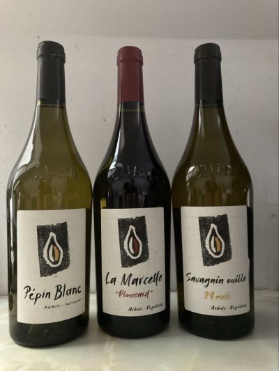 Ouillé 24 Months Savagnin 2021 - La Marcette Ploussard 2022 - Pepin Blanc Chardonnay 2022 Kevin Bouillet, ARBOIS