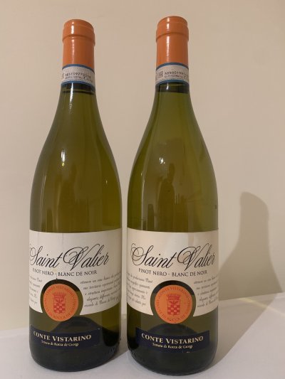 Pinot Nero Blanc de Noir St Valier, White ,Conte Vistarino Dell` Oltrepo Pavese, vintage 2019 , Parcel 2 bottles, 2019 Duty Paid, 2 bottles, 75cl, 2019, 2019