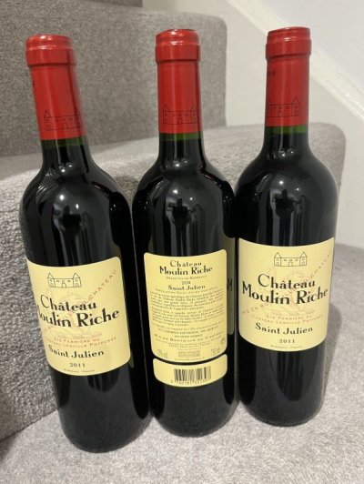 2011 (3 bottles) Chateau Moulin Riche, Leoville Poyferre Saint-Julien