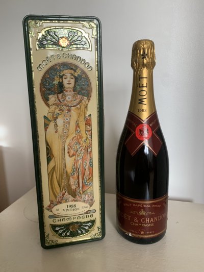 Moet & Chandon Rose 1988 Vintage Champagne, Alphonse Mucha Limited Edition 