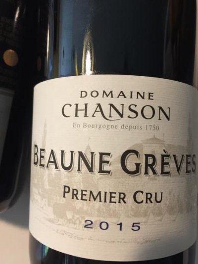 6 bottles of Domaine Chanson, Beaune Premier Cru Grèves 2015