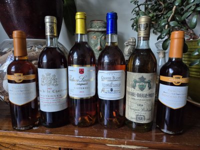 6 x Sellection of Sweet Wines Sauteners , Montbazillac , Moscato 1974-2003