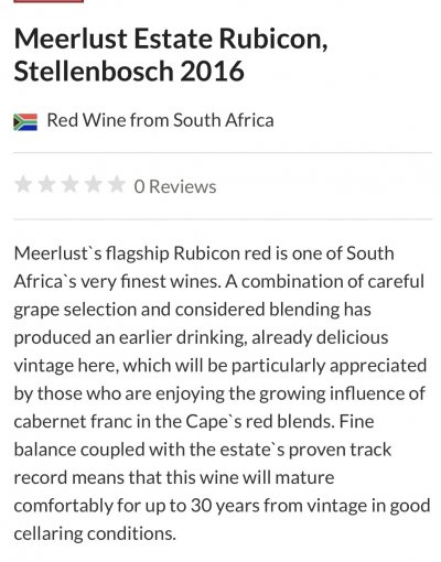 Meerlust, Rubicon, Stellenbosch