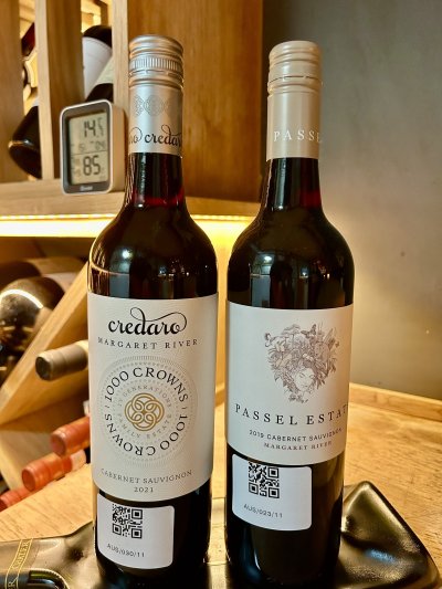 Two Margaret River, Cabernet Sauvignon, Credaro 1000 Crowns 2021 and Passel Estate 2019