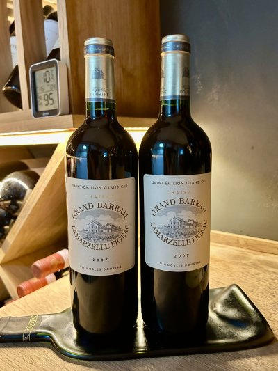 Two bottles, Chateau Grand Barrail Lamarzelle Figeac, Saint-Emilion Grand Cru