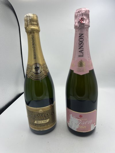 Heidsieck, Monopole Gold Top 2000 & Lanson Pink Label Rose 2 Bots