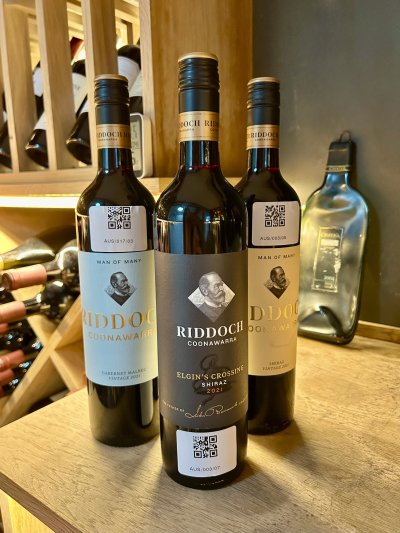 Three Riddoch Coonawarra, Elgins Crossing, Man of Many Cabernet Malbec, and Shiraz