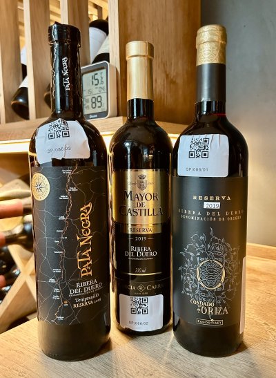 Three Ribera del Duero Reserva - Condado de Oriza 2019, Mayor de Castilla 2019, Pata Negra 
