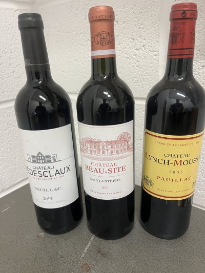 1 X Ch Lynch Moussas Pauillac 2005 1 X Ch Pedesclaux Pauillac 2019 1 X Ch Beausite 2918 St  Estephe 