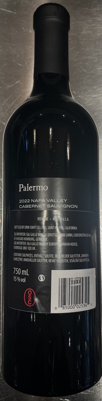 Orin Swift, Palermo, Napa Valley