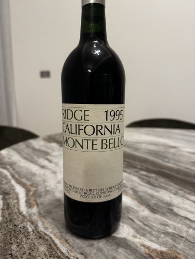 Ridge, California Cabernet Sauvignon Monte Bello, Santa Cruz Mountains