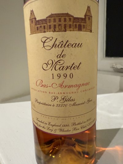 Chateau de Martet, Vintage, Bas Armagnac