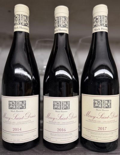 Mark Haisma, Morey-Saint-Denis Premier Cru, Les Chaffots 2014, 2016, 2017 mini-vertical 