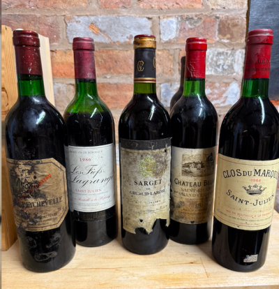 mixed 80's bordeaux bin ends x 5