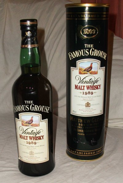 1989 The Famous Grouse.  12 Year Old Vintage Whisky. 
