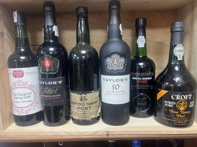 6 X Mixed Ports Inc Taylors 10 YO Tawny Croft /Wine Society Ect