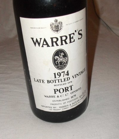 1974 WARRE'S Late Bottled Vintage Port. 