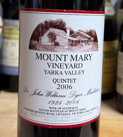 Mount Mary Vineyard, Quintet, Yarra Valley